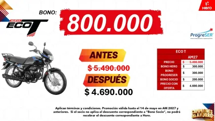 Promocion Hero ECO T con bono de $800.000