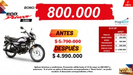 Promocion Hero ECO Deluxe Clasica con bono de $800.000