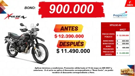 Promocion Hero HUNK 160 4V con bono de $800.000